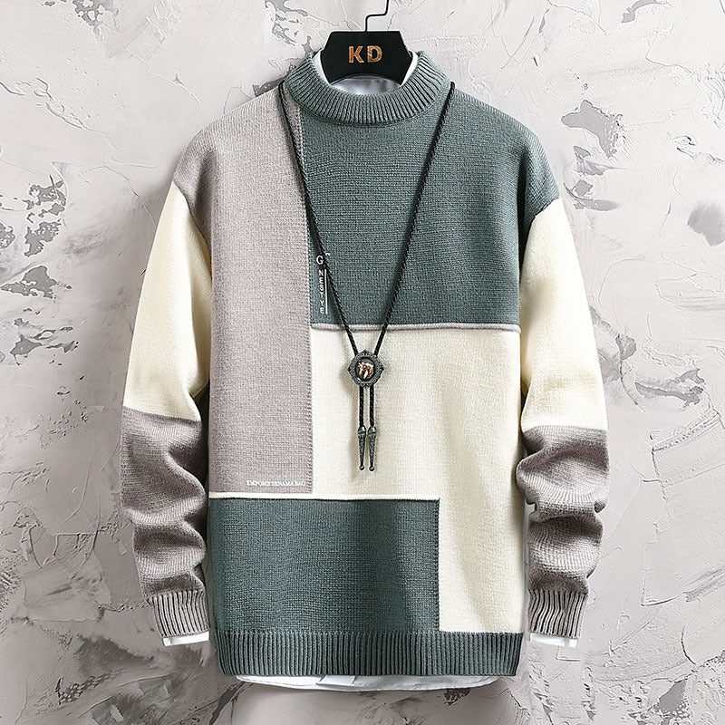Herren Rollkragenpullover Modern Geometrisches Design Hochwertig