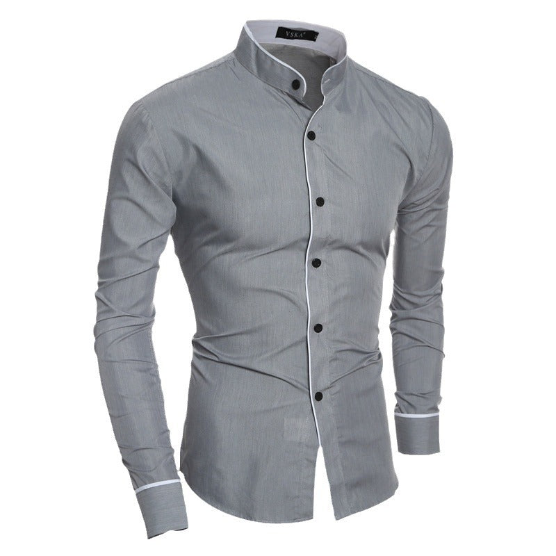 Herren Slim Fit Hemd Modern mit Kontrastdetails