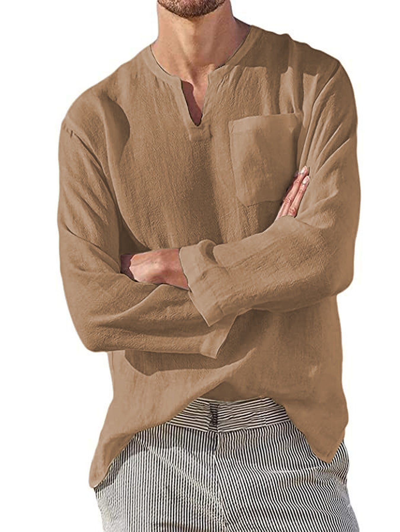 Herren Langarmhemd Lässig Casual Berlin Stil
