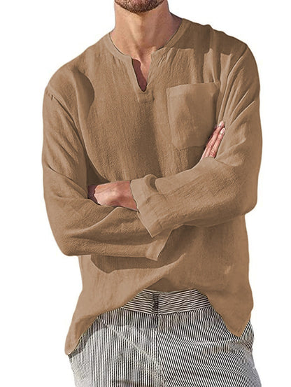 Herren Langarmhemd Lässig Casual Berlin Stil
