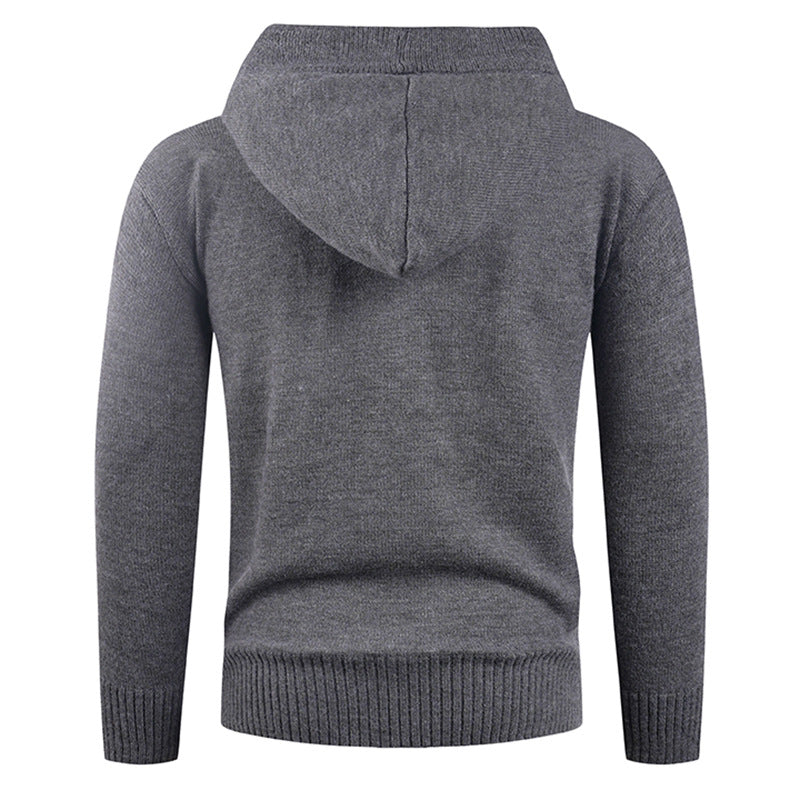 Herren Pullover Modern mit hoher Kragen und Knöpfen
