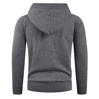 Herren Pullover Modern mit hoher Kragen und Knöpfen