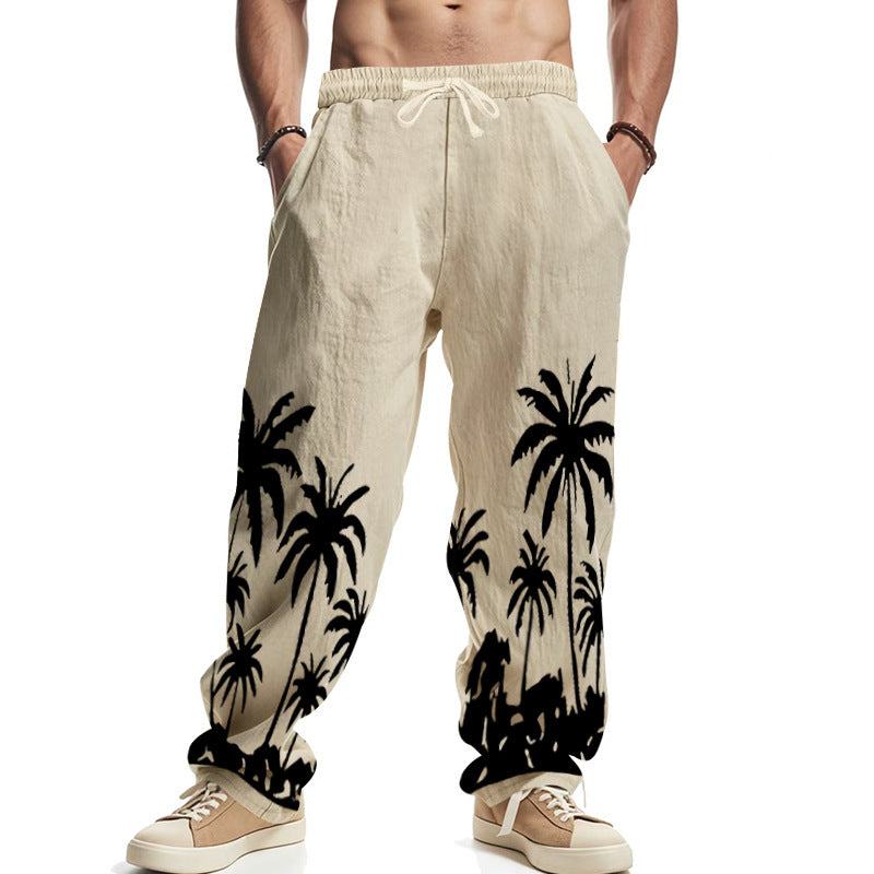Herren Strandhose Palmendruck Lässig Sommerhose