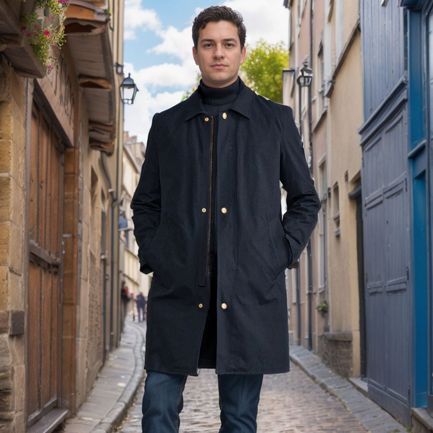 Herrenmantel Übergangsjacke Wasserabweisend Modern - BerlinGlamour