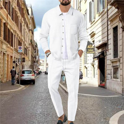Herren Freizeitanzug Mit Struktur Oberteil Elastischer Bund Modern