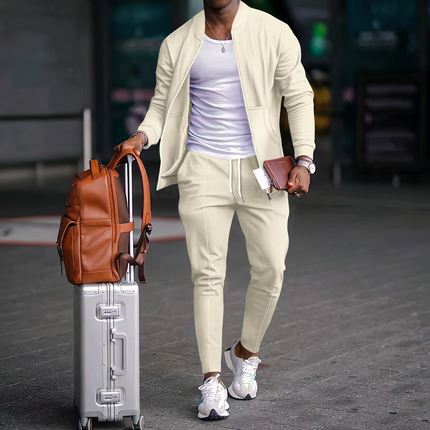Herren Freizeitanzug Sportlich Modern Grau