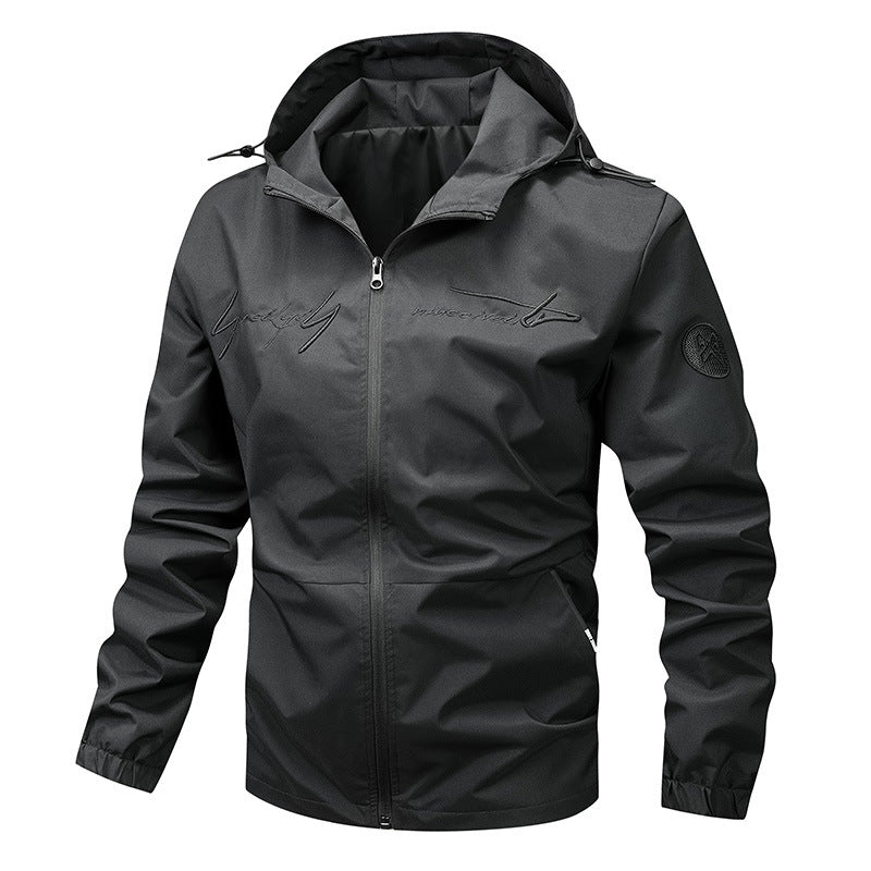 Herren Funktionsjacke Wasserdicht mit Kapuze und vielen Taschen