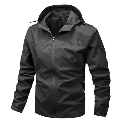 Herren Funktionsjacke Wasserdicht mit Kapuze und vielen Taschen