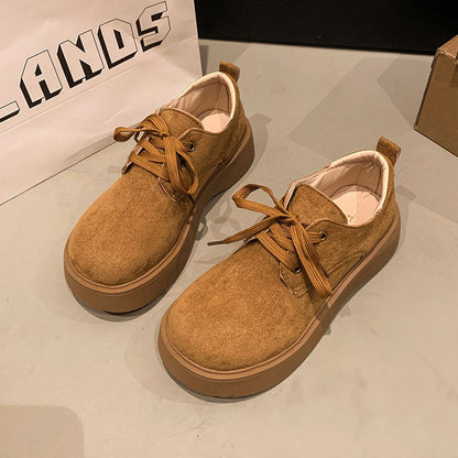Damen Schnürschuhe Wildleder Komfort Schuhe Heidi Stil