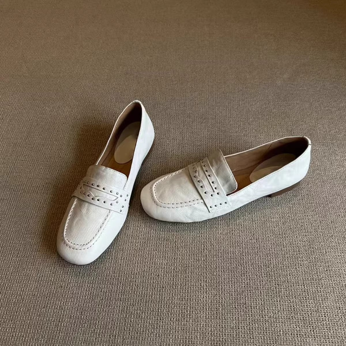 Damen Mokassins Lederschuhe Schnalle Elegant - BerlinGlamour