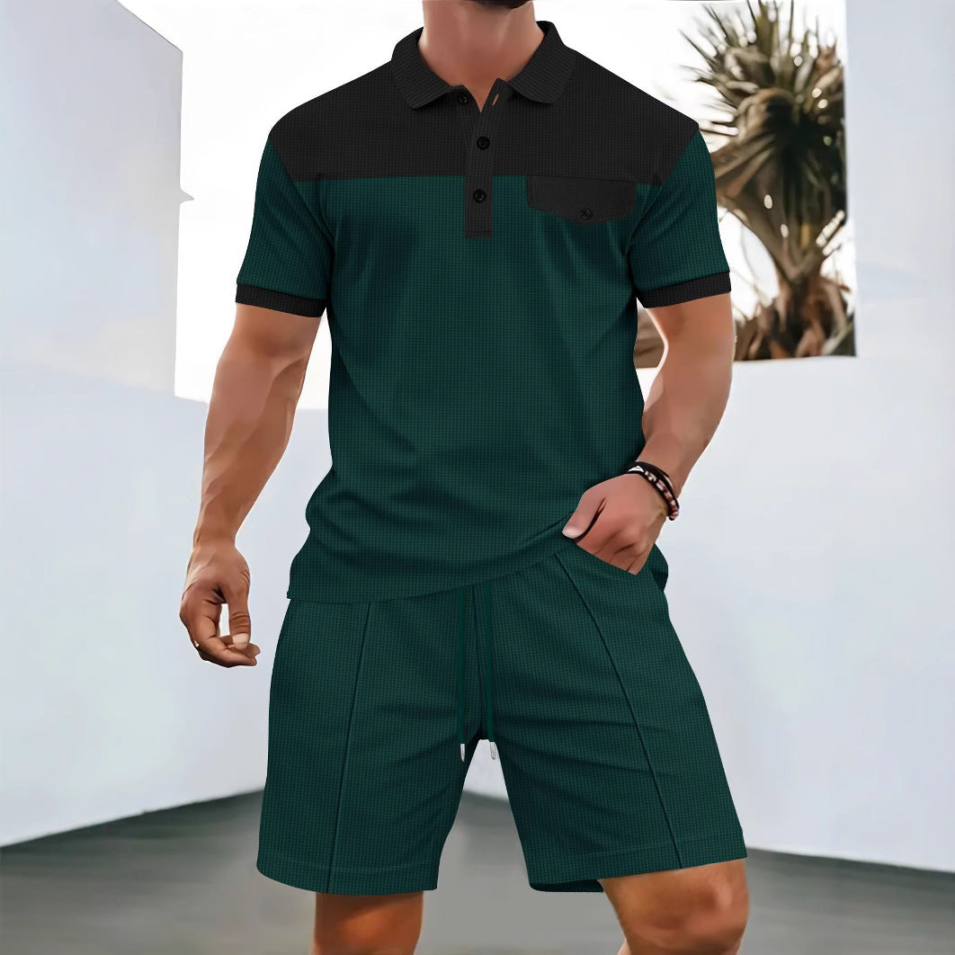 Herren Poloshirt Sportlich atmungsaktiv mit Shorts-Set - BerlinGlamour