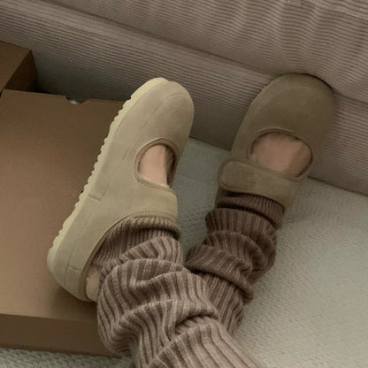 Damen Hausschuhe Bequem Warm Plüsch Schnalle