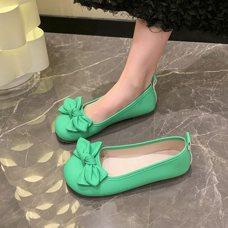 Damen Ballerinas Schleifenakzent Bequem Komfort Innensohle