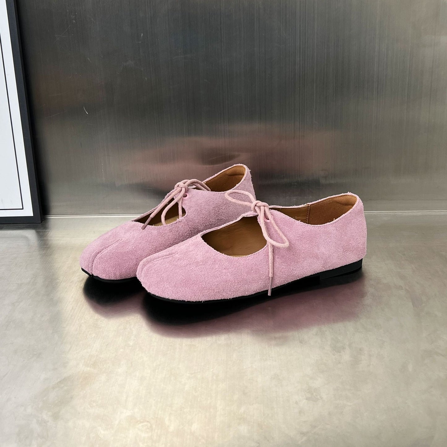Damen Mokassins Wildleder Elegante Schnürung