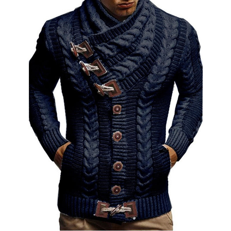 Strickmantel Herren Modern Zopfmuster Oversized
