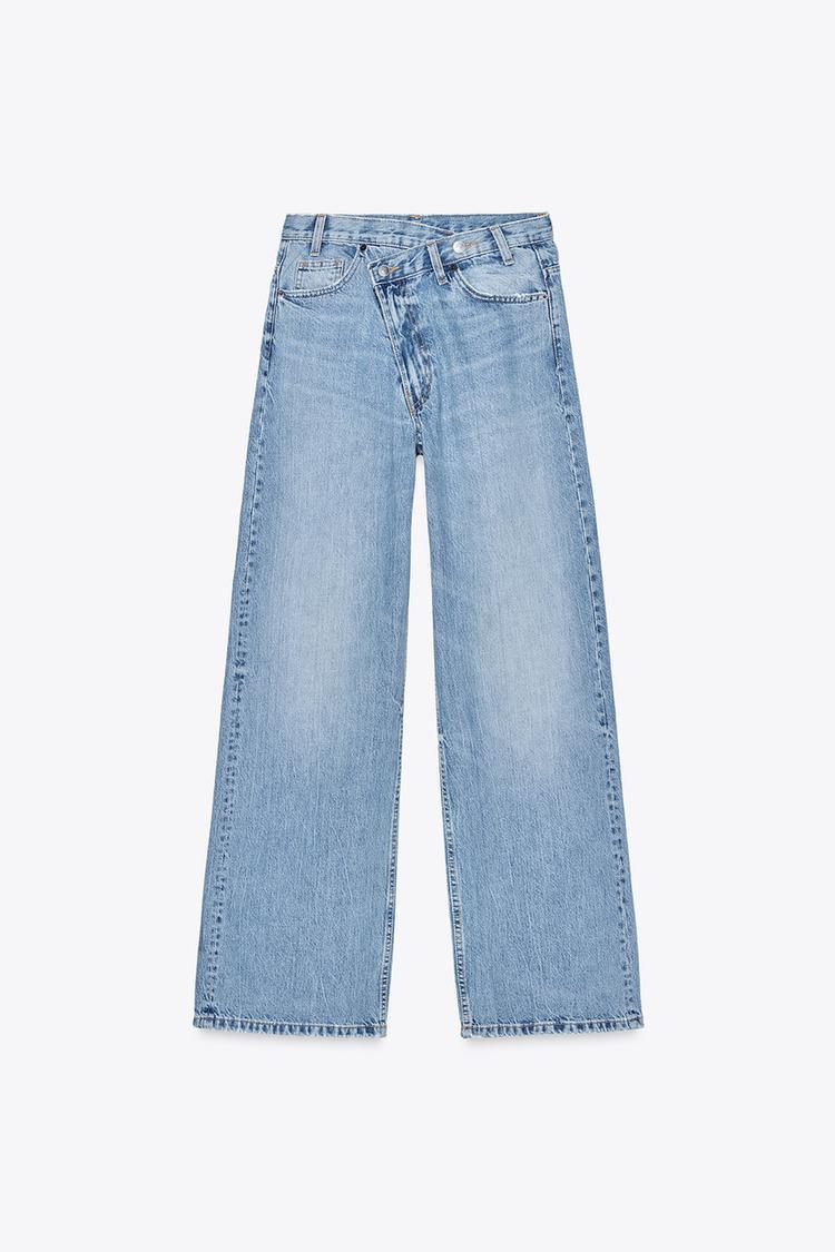 High-Waist-Jeans Weite Bein Modern Damenschuhe - BerlinGlamour