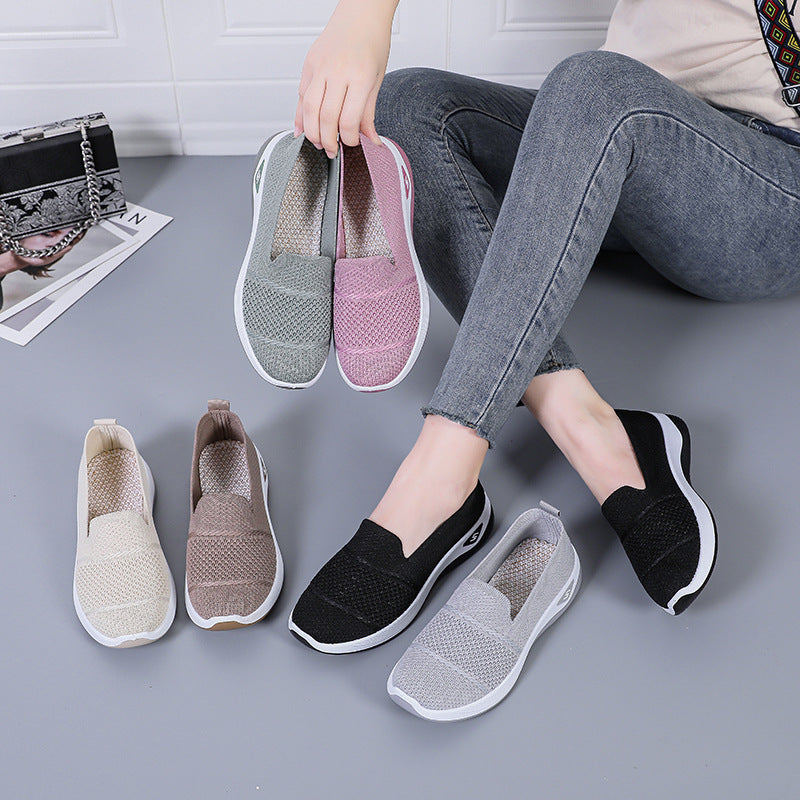 Damen Freizeitschuhe Atmungsaktiv Slip-On elastisch Bequem