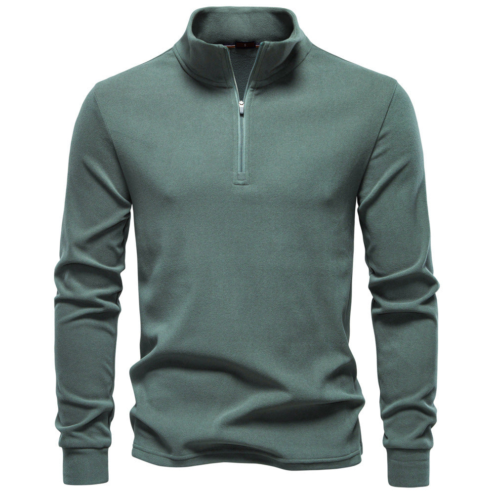 Herren Sweatshirt Funktionstextil Hochkragen Kurzreißverschluss Sportlich