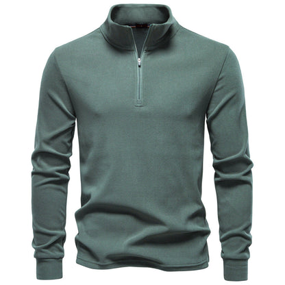 Herren Sweatshirt Funktionstextil Hochkragen Kurzreißverschluss Sportlich