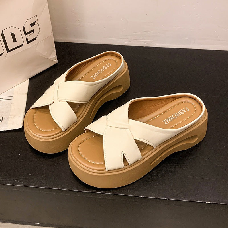 Damen Plateau-Sandalen Bequem Stilvoll Knotendesign