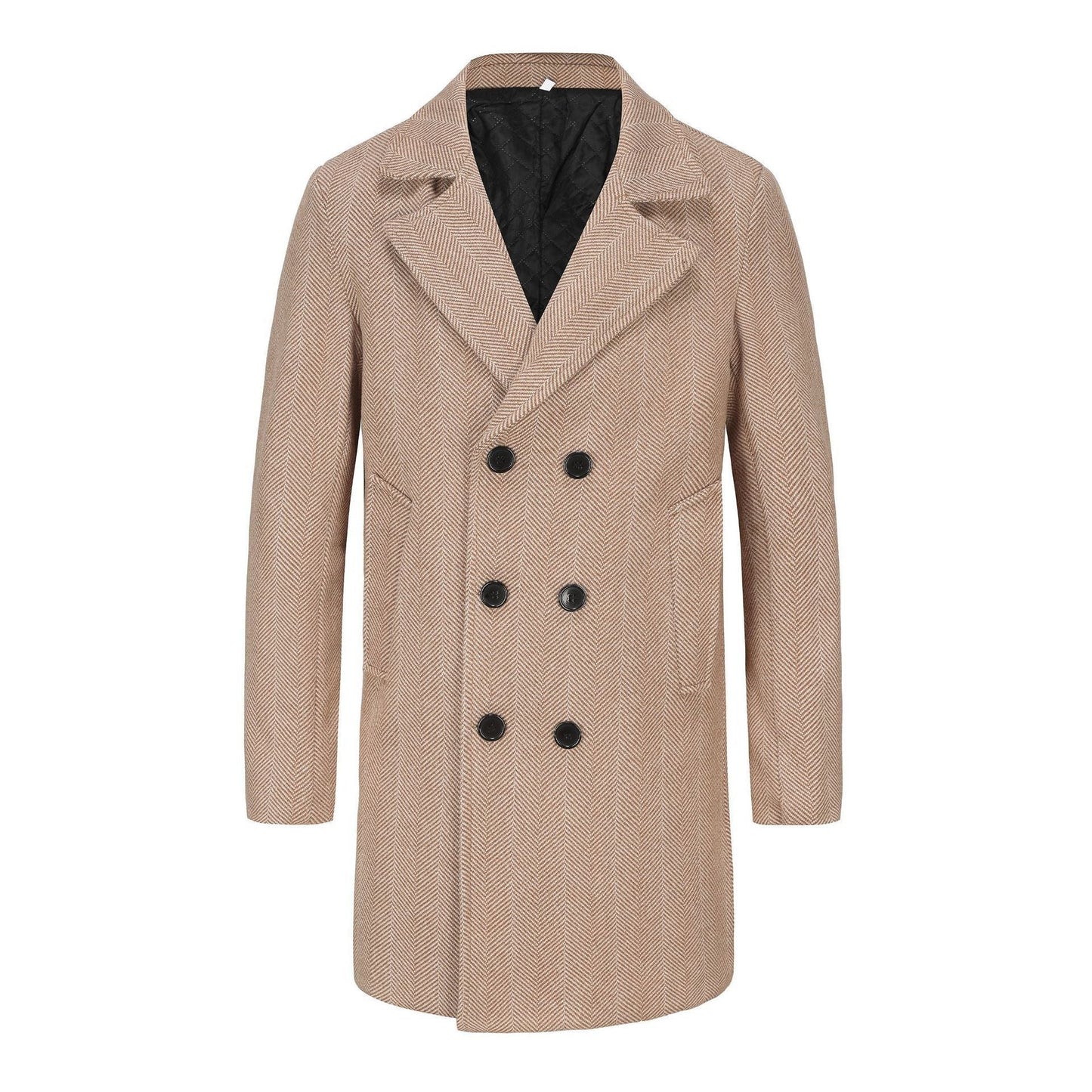 Herren Wollmantel Eleganter Doppelrevers Mantel Berlin Stil