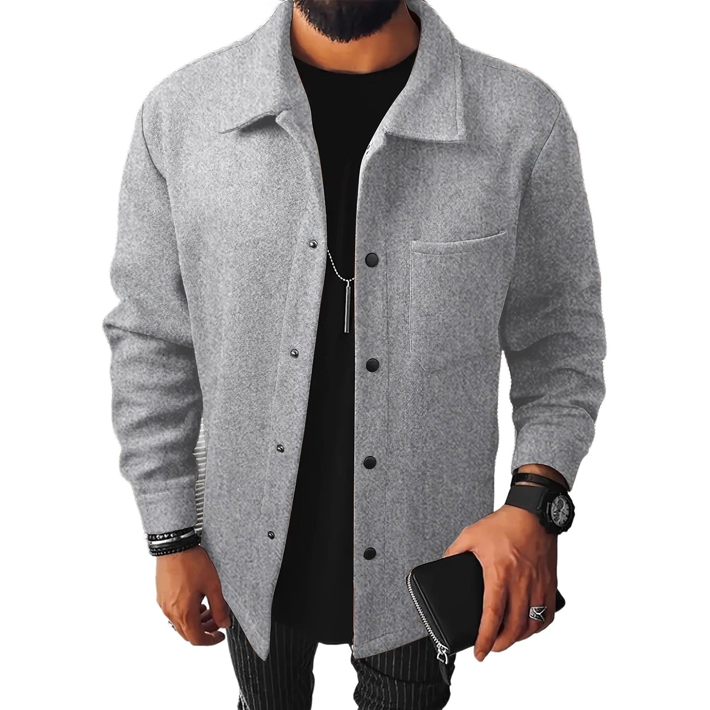 Herren Flanelljacke Lässig Stilvoll Warm