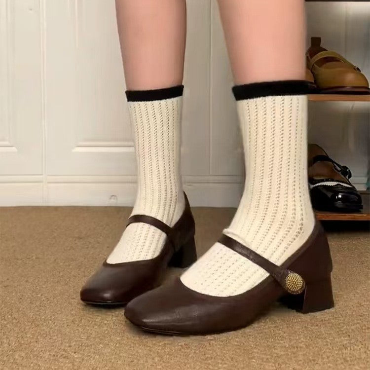 Damen Ballerinas Elegantes Leder Schuh Modell
