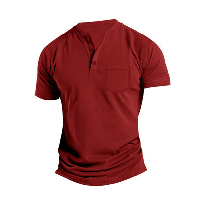 Herren T-Shirt Kurzarm mit Brusttasche Modern Sportlich
