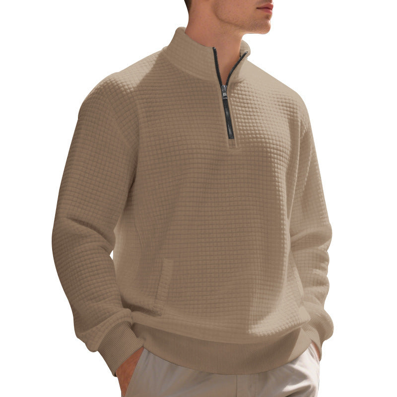 Herren Fleece Pullover mit Reißverschluss Modern Struktur