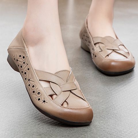 Damen Ballerinas Bequem Cut-Outs Schuhe Modisch