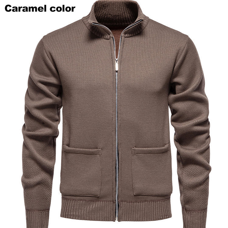 Herren Strickjacke Reißverschluss Taschen Modern