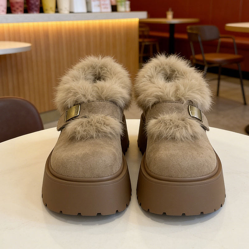 Damen Pantoffeln Flauschig mit Verstellbarem Riemen Warm