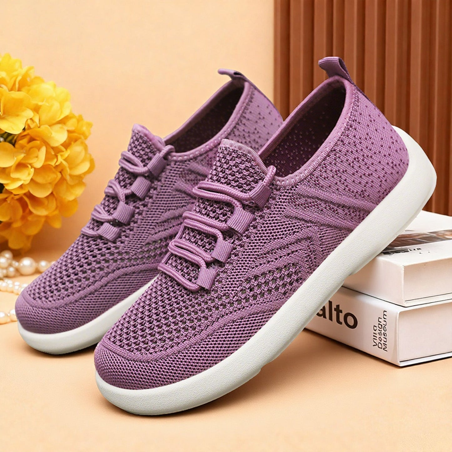 Damen Sneaker Atmungsaktiv Elastisch Komfortschuh