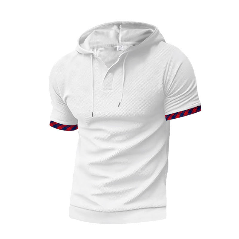 Herren Polo Shirt Kapuze Modern Sportlich