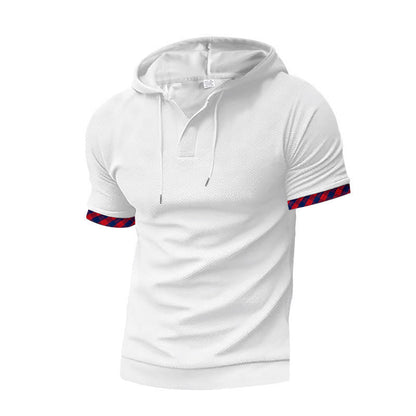 Herren Polo Shirt Kapuze Modern Sportlich