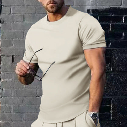Herren T-Shirt Rundhals atmungsaktiv Baumwolle Weich