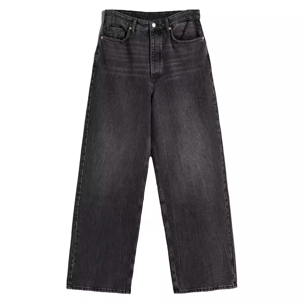 Damen Vintage Jeans Weite Bein Relaxed Fit
