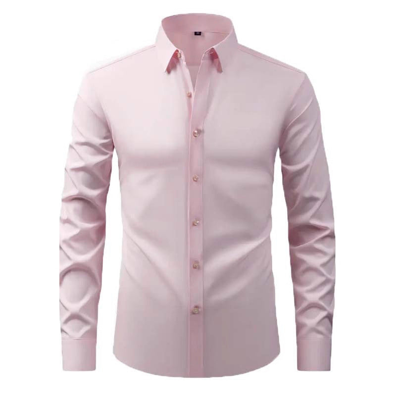 Herren Hemd Langarm Modernes Design Schwarzes Slimfit