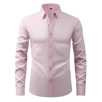 Herren Hemd Langarm Modernes Design Schwarzes Slimfit
