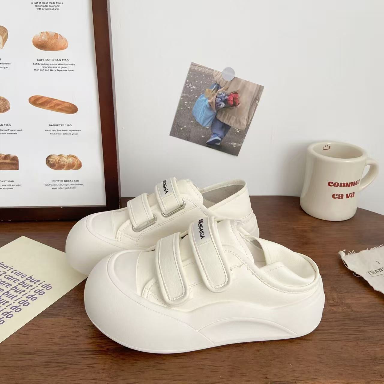 Damen Sneaker Slip On Bequem Klettverschluss Dämpfend - BerlinGlamour