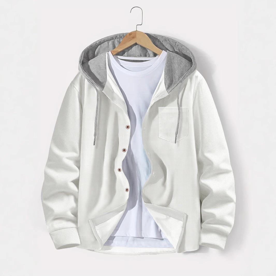 Herren Kapuzenjacke Lässig Casual mit Knopfverschluss