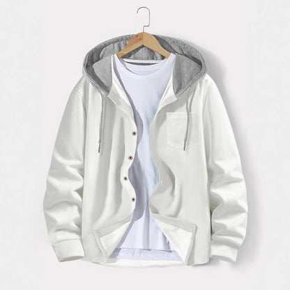 Herren Jacke Lässig Kapuzenjacke Mit Druckknöpfen Modern