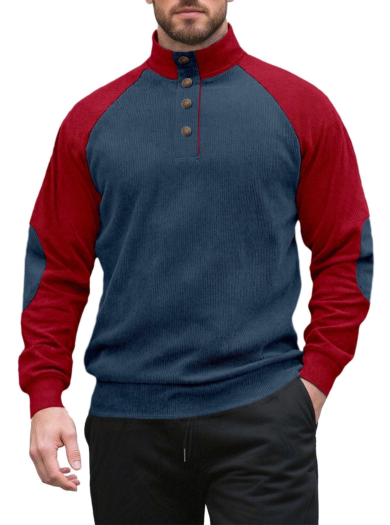 Herren Pullover Strick Modern mit Raglan Ärmeln