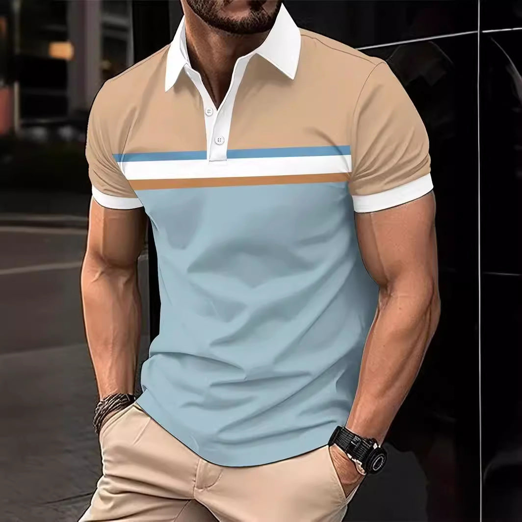 Herren Poloshirt Modern mit Streifen Design Slim Fit - BerlinGlamour