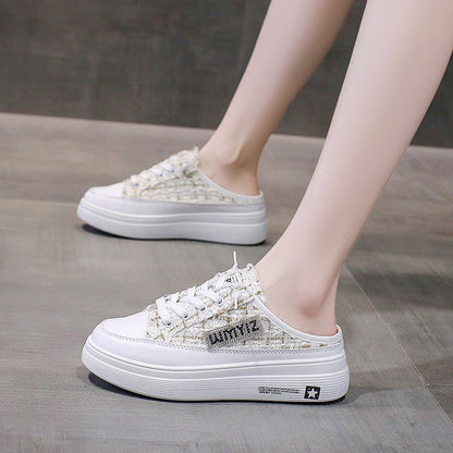 Damen Plateausneaker Elegante Textiloberfläche Höhe Schuhe