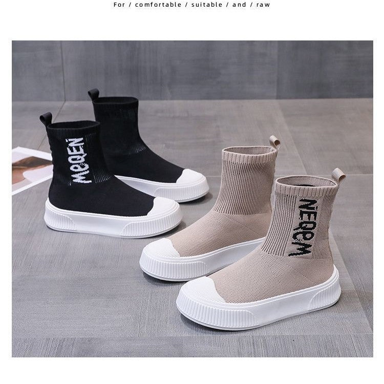 Damen Sneaker Socken Schuhe Elastisch Modern Heidi Style