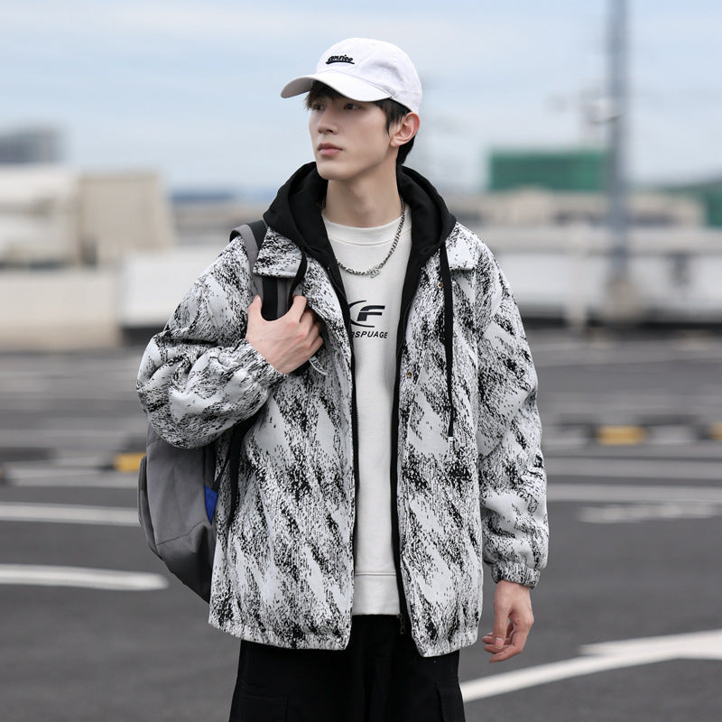 Herren Übergangsjacke Karomuster Kapuze Modern - BerlinGlamour