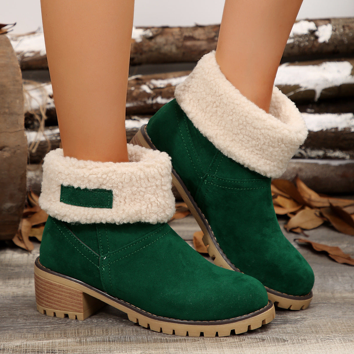 Damen Stiefeletten Warm Kuschelig Rutschfest