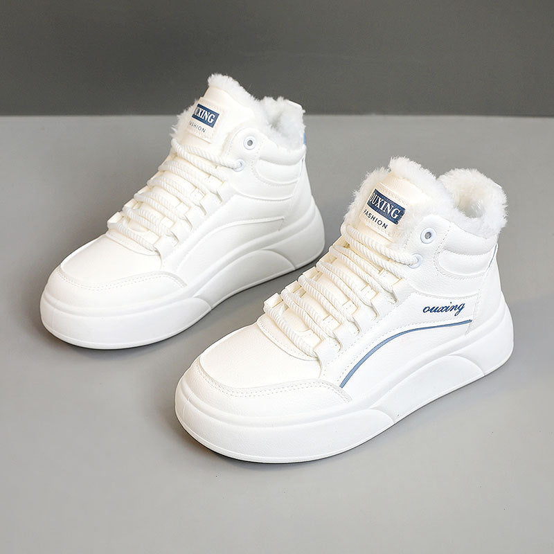 Damen Sneaker Weich Innenfutter Flauschig Sportlich