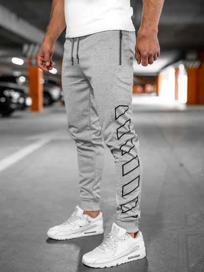 Herren Jogginghose Slim Fit Sportlich Schwarz